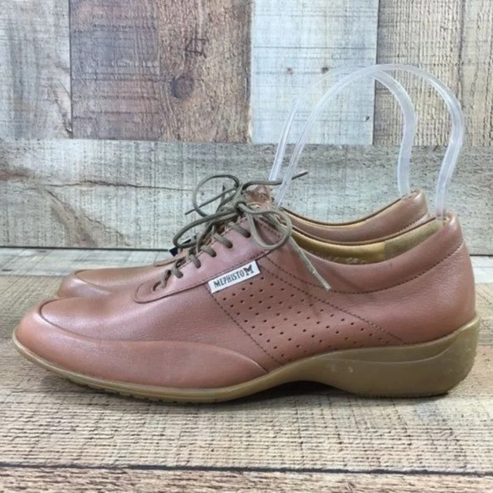 Mephisto Brown Leather Oxford Sneaker Shoes Cool Air Womens 5‎